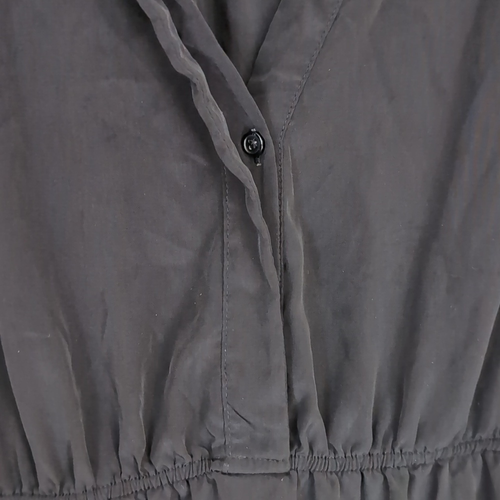 Old Navy Black Cinched Waist Shirt Dress 3/4 Sleeve Size Medium Petite - Picture 4 of 6